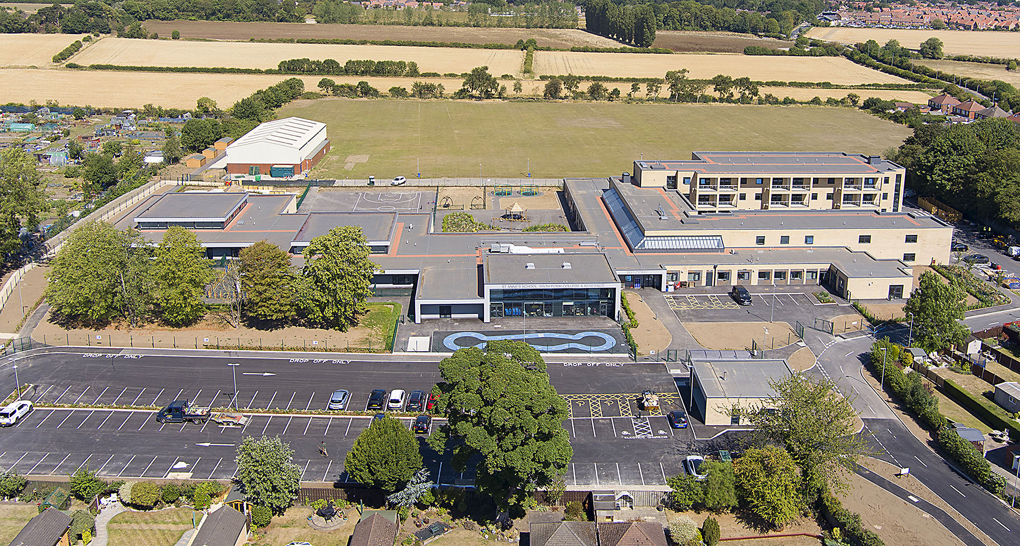 St Anne's School + Residence Hessle aerial view