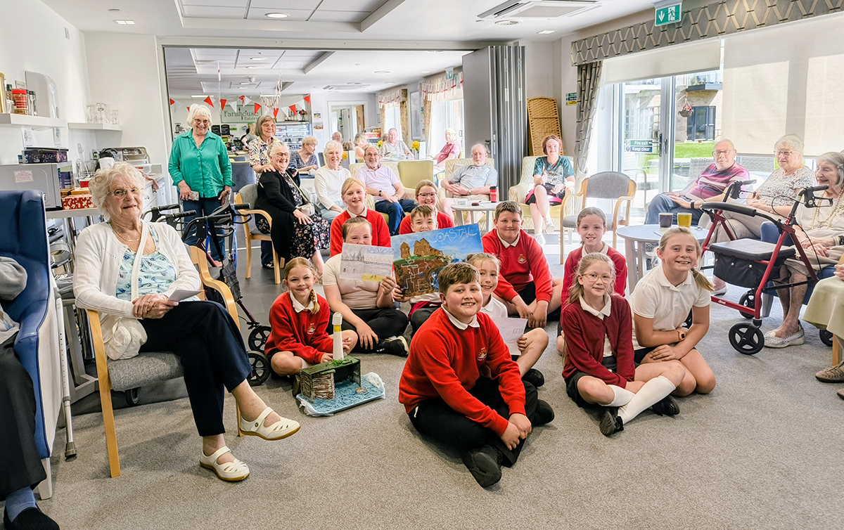 Filey Junior School pupils meet residents from Filey Fields Residential Home
