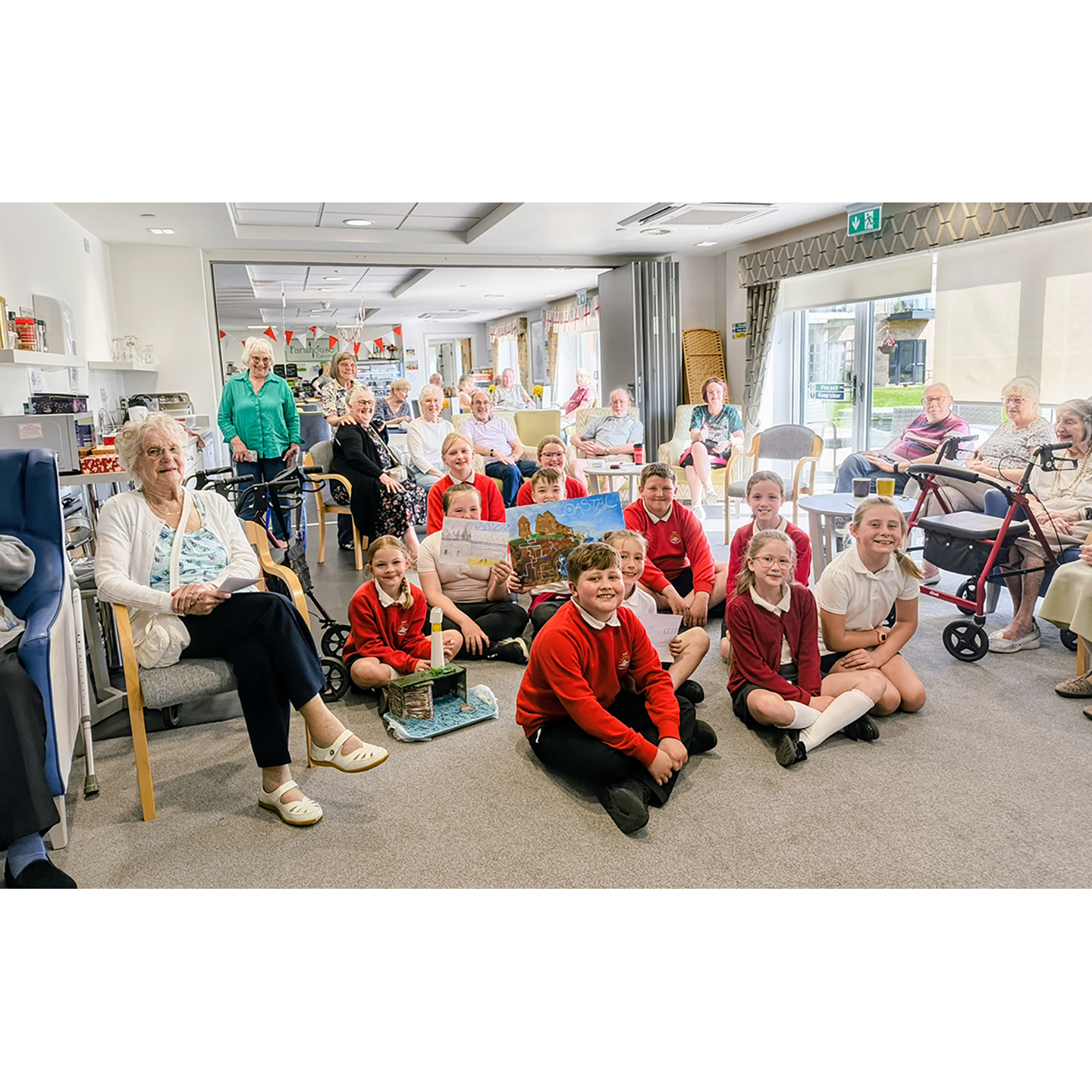 Children from Filey school visit Filey Fields residential home