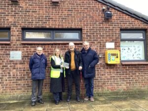 Left to right:  Peter Langley (Sportsfield Committee Chair), Stefanie Wright (YOR4Good Vice Chair and YORcivil North and East Framework Manager), Tony Baker (Sportsfield Committee Member) and Robert Howe (Cherry Burton Parish Cllr)