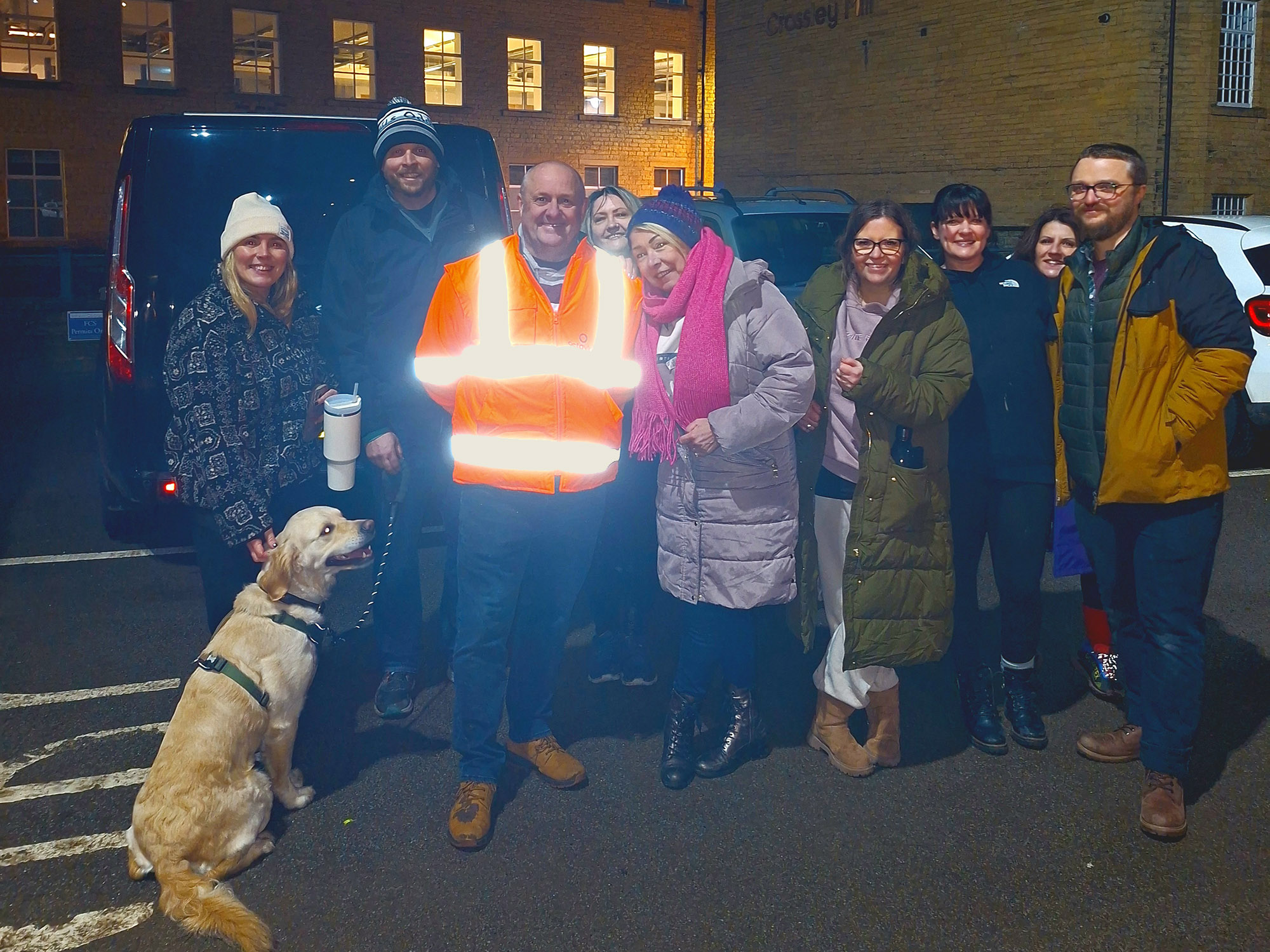 Mike (in orange hi vis) with other 'rough sleepers'