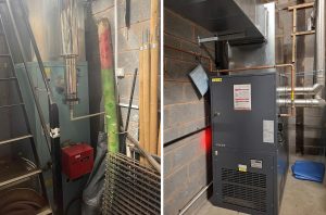 Dronfield Scout Hut old and new boiler