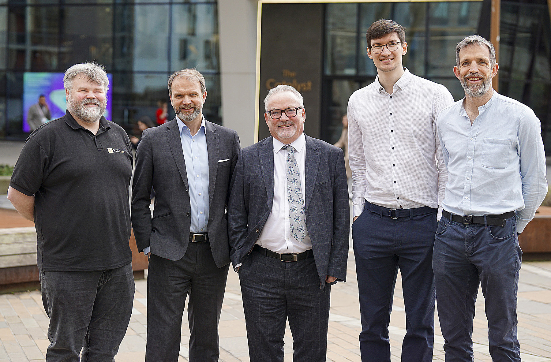 YORhub’s Mike Raven with Lewis Barlow Decarbonisation Head of Profession at WSP in the UK, Professor Phil Blyth Director at DARe, Kirils Holstovs, ICE North East Climate Action Group, and Peter Wright Technical Director at AECOM.