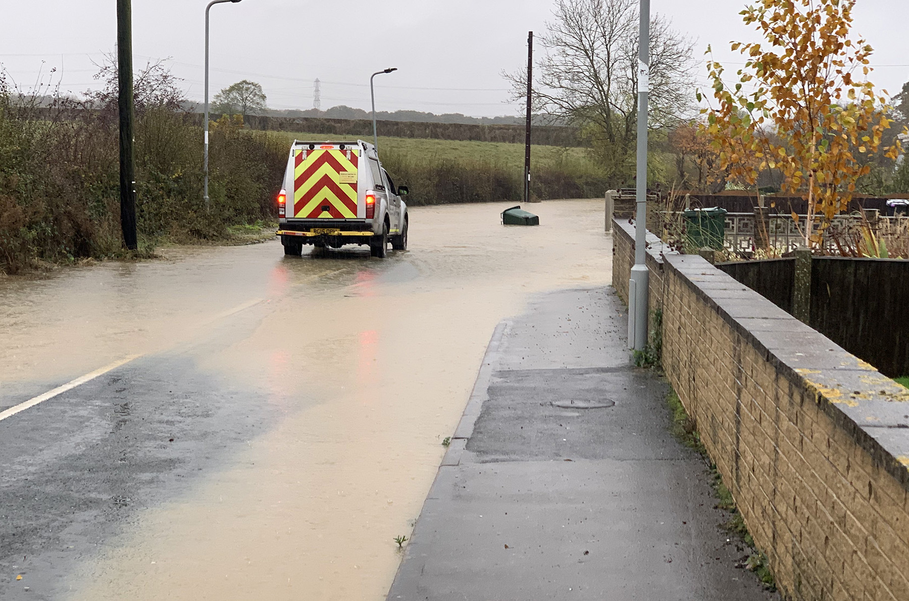 Flooding in Moorhouse Lane, Whiston