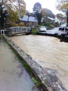 Whiston brook in flood conditions