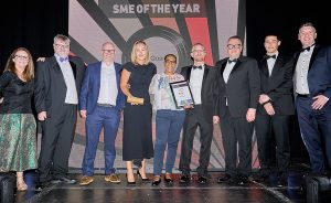 The Quantik team receive the SME of the Year award from Mike Raven