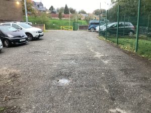Highbury School car park before
