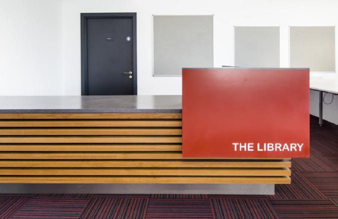 Mercia school library reception interior