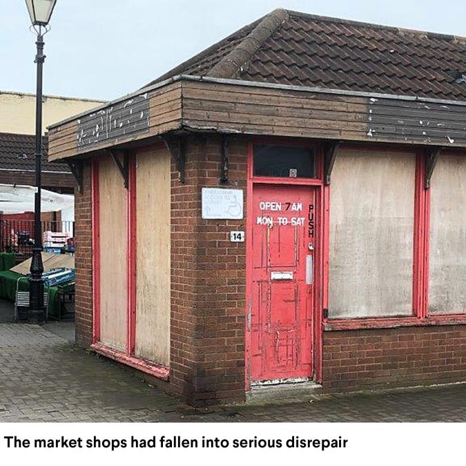 Market shops in disrepair