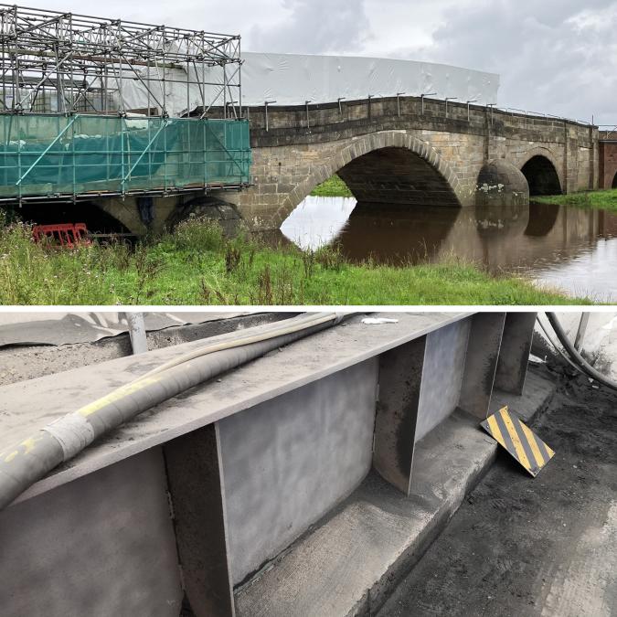 Bubwith bridge repairs - Scaffolding and Grit blast Bubwith bridge repairs - Scaffolding and Grit blast