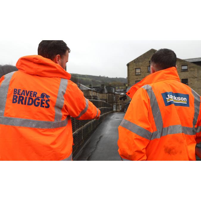 Mytholmroyd footbridge consultation Mytholmroyd footbridge workmen consultation