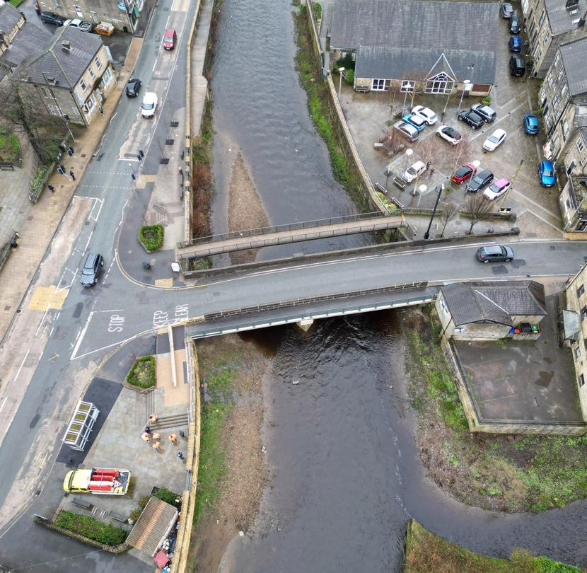 Mytholmroyd footbridge - aerial image