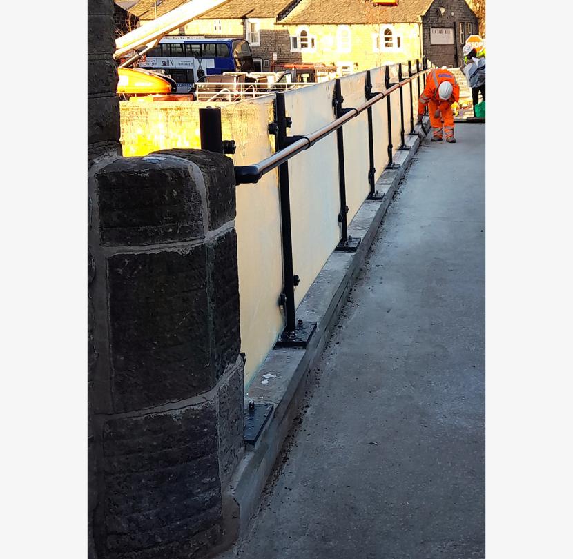 Mytholmroyd footbridge - barrier