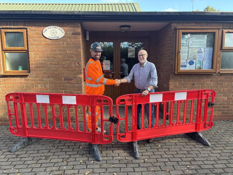 Dave Leafe, Breheny Site Manager and Dave Smith, from the Laxton Victory Hall Committee