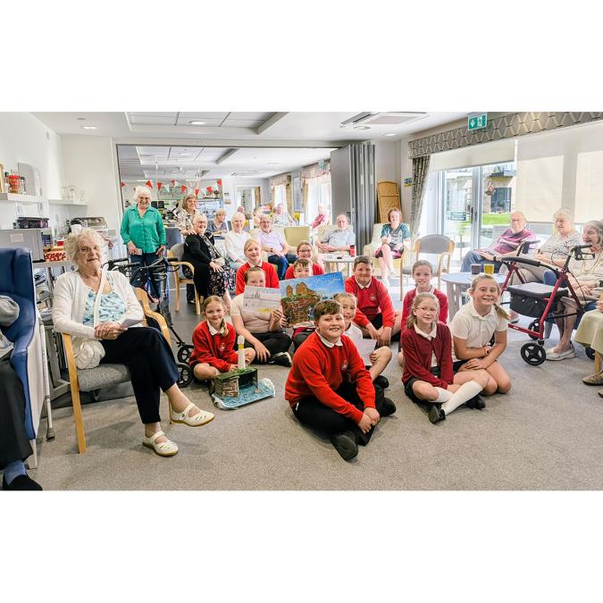Children from Filey school visit Filey Fields residential home Children from Filey school visit Filey Fields residential home