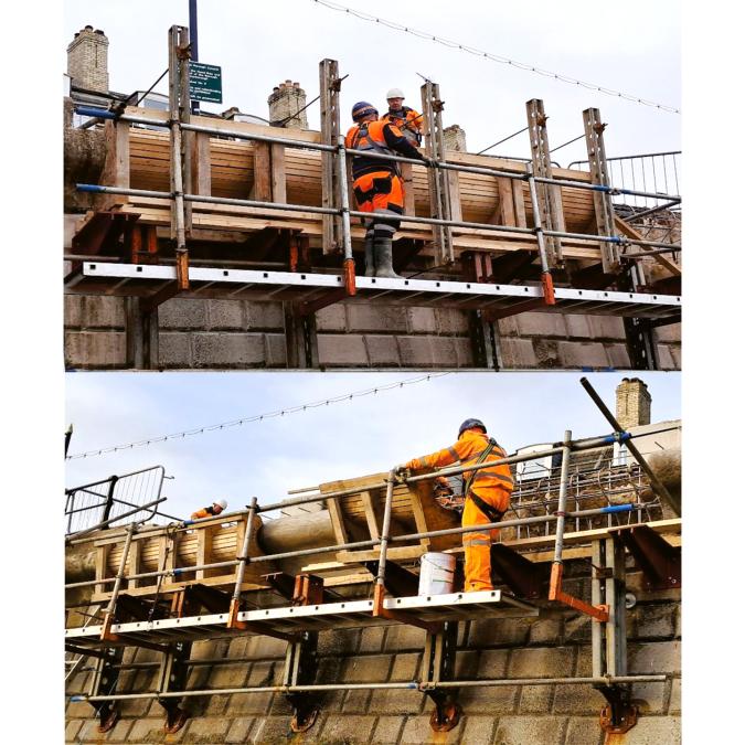 Filey sea wall coping forming