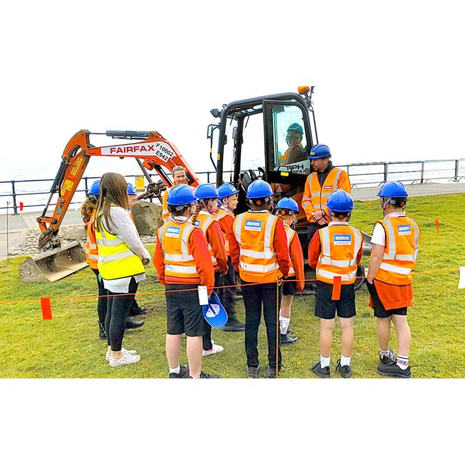 Filey sea wall school tour Filey sea wall school tour