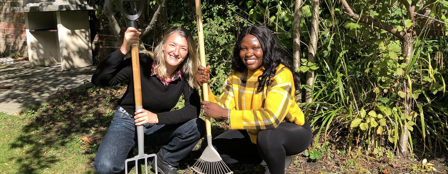 YWCA Yorkshire team gardening at Peile House homeless women’s hostel YWCA Yorkshire team gardening at Peile House homeless women’s hostel