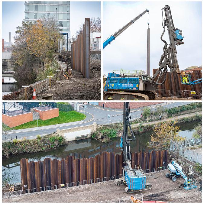 Contractor Esh carried out extensive sheet piling in Rotherham