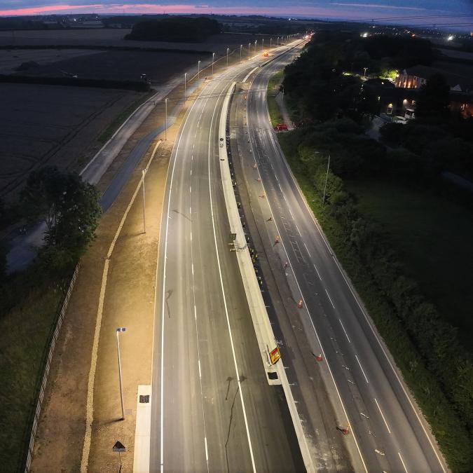 Road improvements night