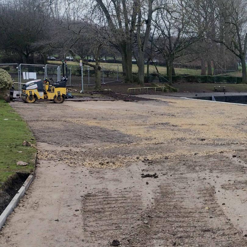 Pontefract reservoir bank groundworks