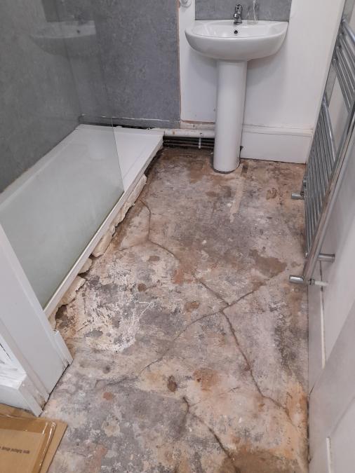 Old bathroom floor