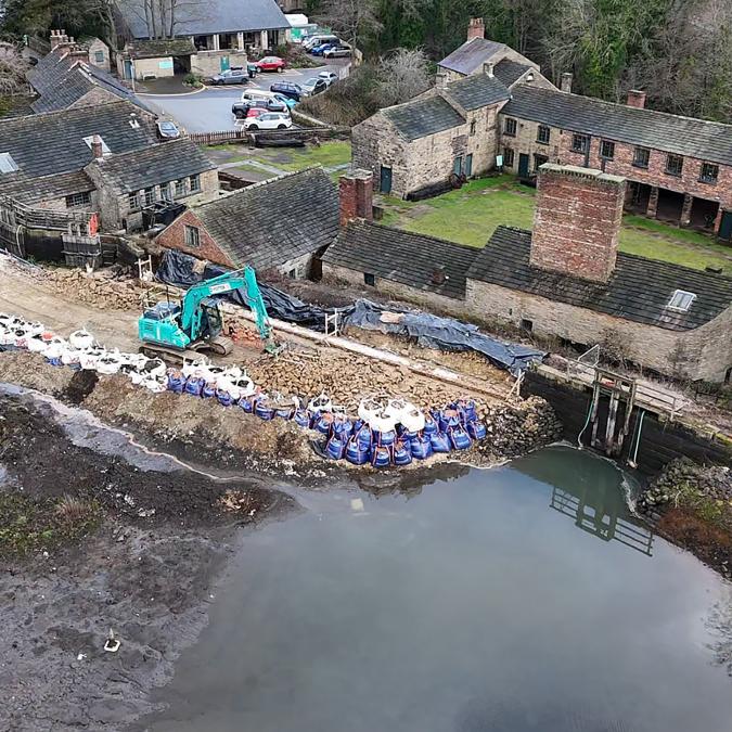 Abbeydale Dam temporary causeway