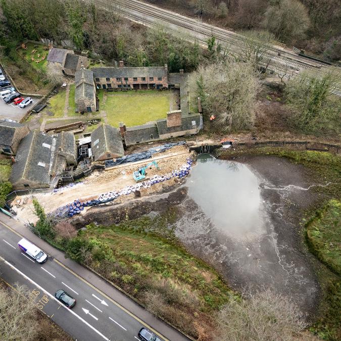 The water had to be held back so that repairs to the walls could be made at Abbeydale Dam b
